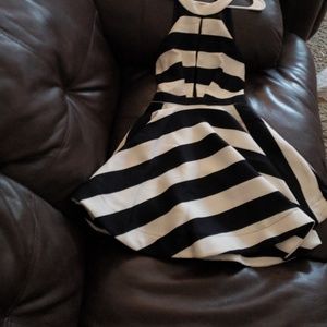 Gorgeous white and blue striped dress.